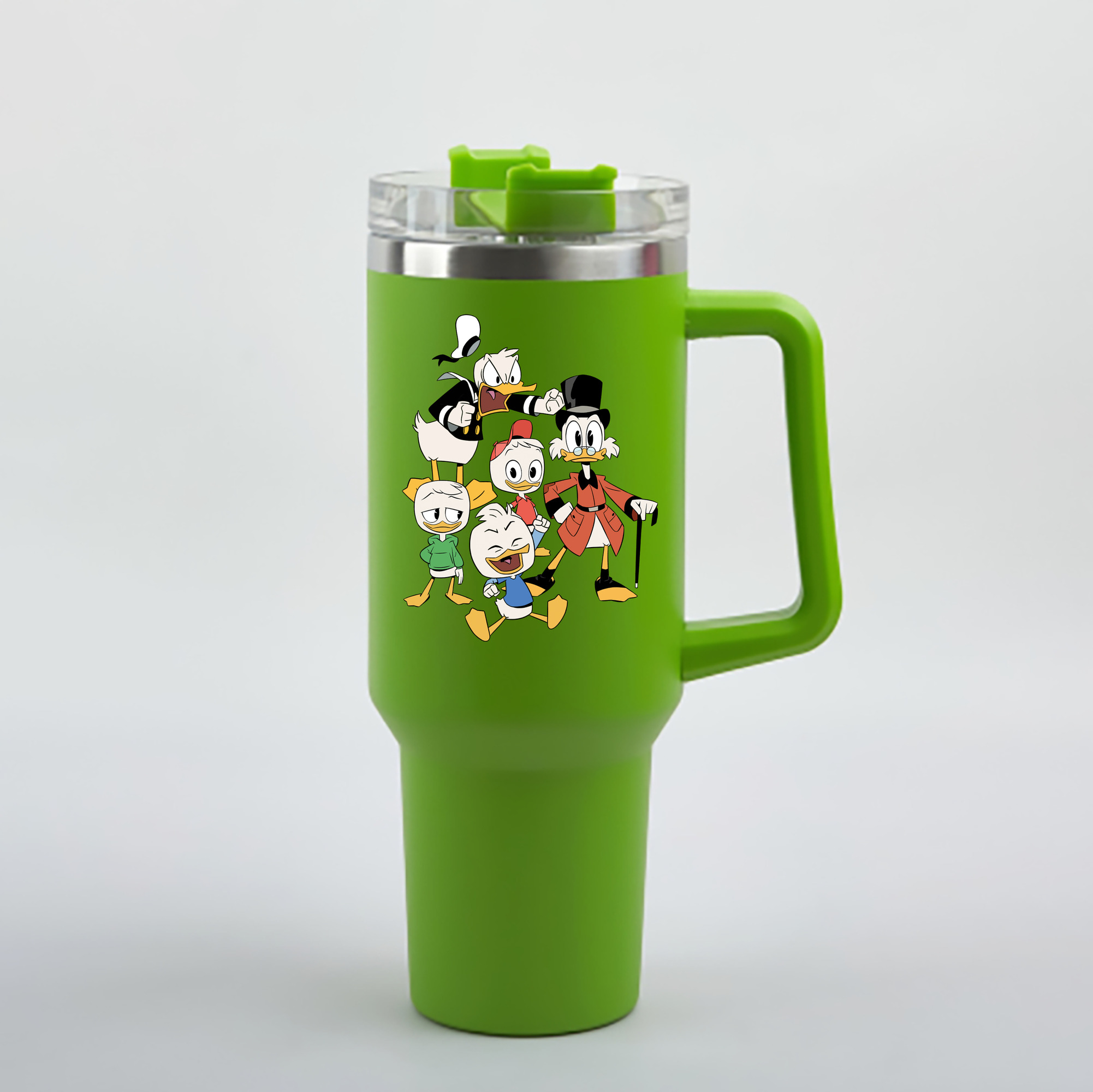 （画像用） ミッキーマウス Mickey Mouse 1200mL車用タンブラー - クリスタルステッカー（プラスチックストロー付き）